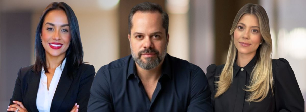 Nadyne Freitas, Flávio Trivelato e Natália Menezes, sócios da VexSaúde